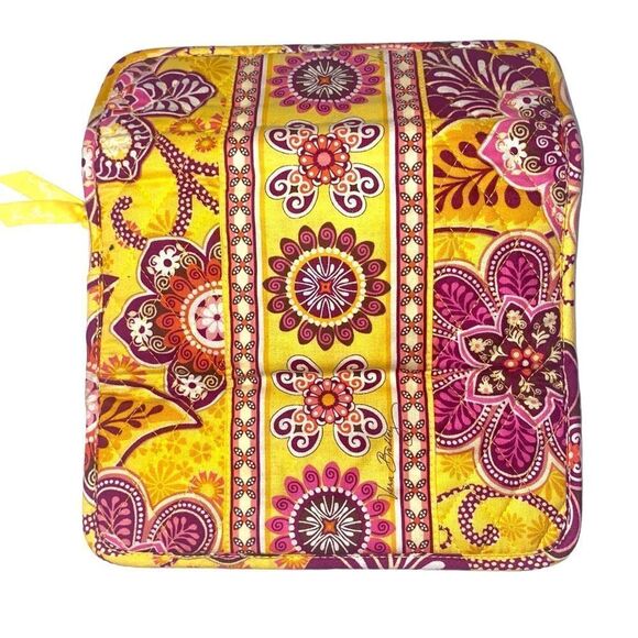 VERA BRADLEY Bali Gold Pink Floral Magnetic Closure Crossbody Wallet Purse - Picture 6 of 7